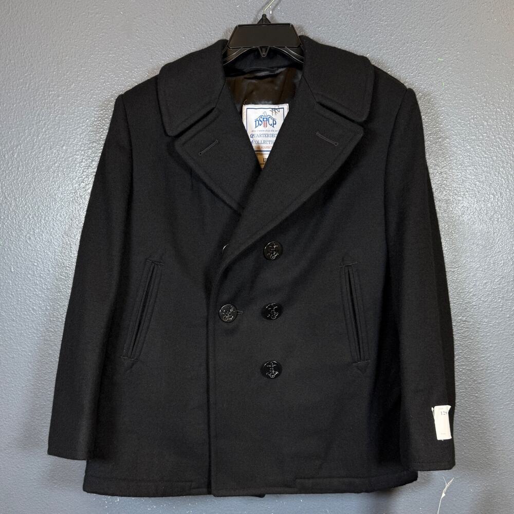 DSCP Quarterdeck 12s wmn Collection Military Heavyweight Black Wool Peacoat NWT